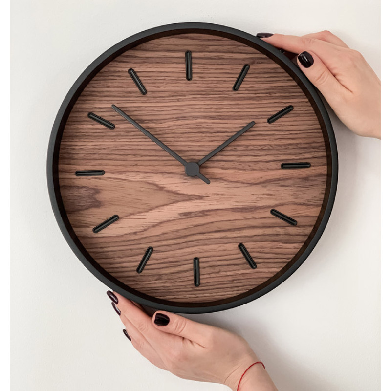 Часы настенные "Tiger" S, черный, орех