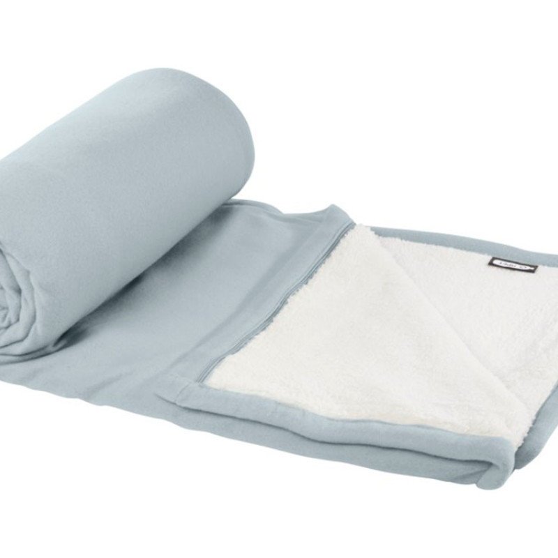 Плед Marigold из флиса из вторичного ПЭТ и искусственного меха, серый/белый