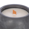 Круглая свечка в бетоне, фитиль дерево, oud wood