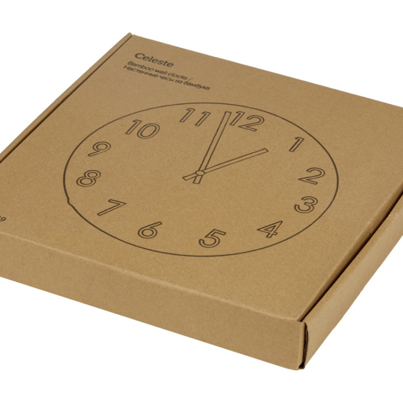 Настенные часы из бамбука "Celeste", 8 мм, натуральный