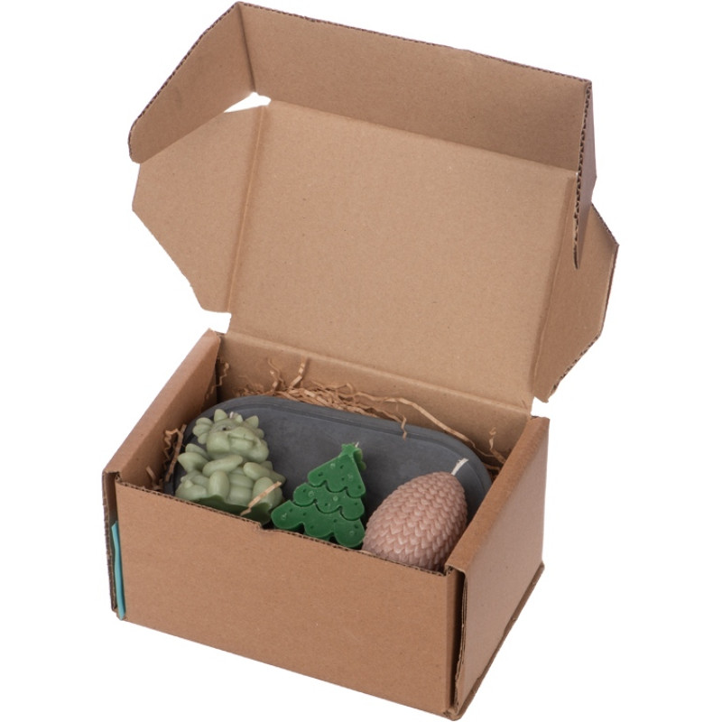 Свечи на подставке "Дракон, яйцо дракона, елочка"