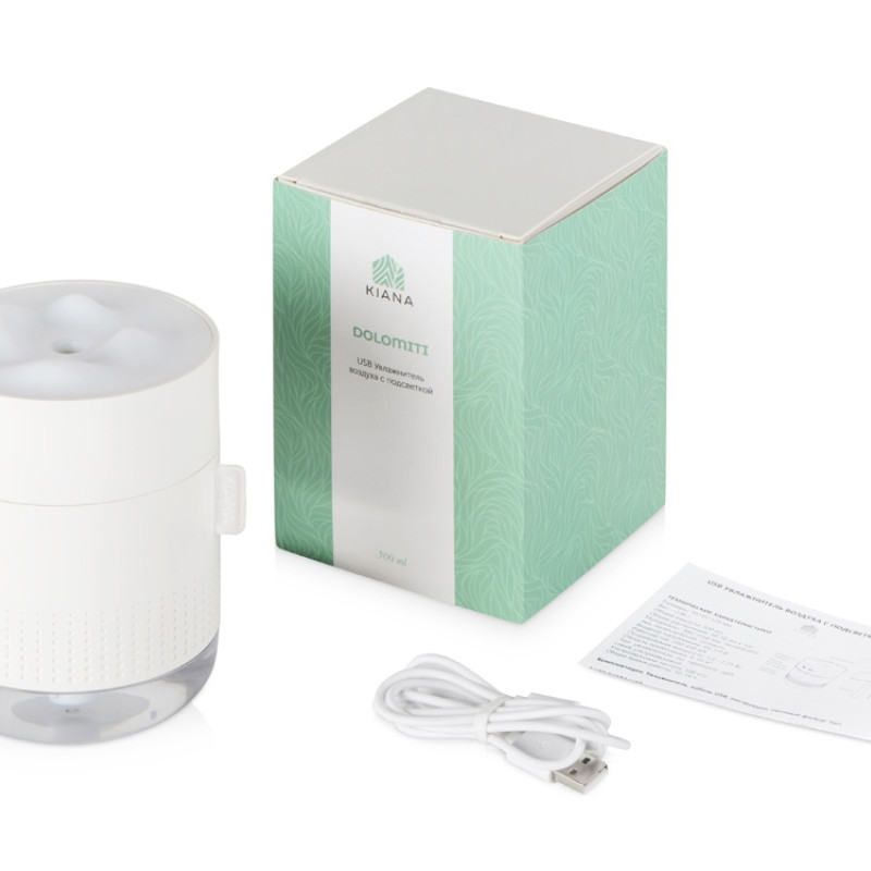 USB Увлажнитель воздуха с подсветкой Dolomiti, 500мл