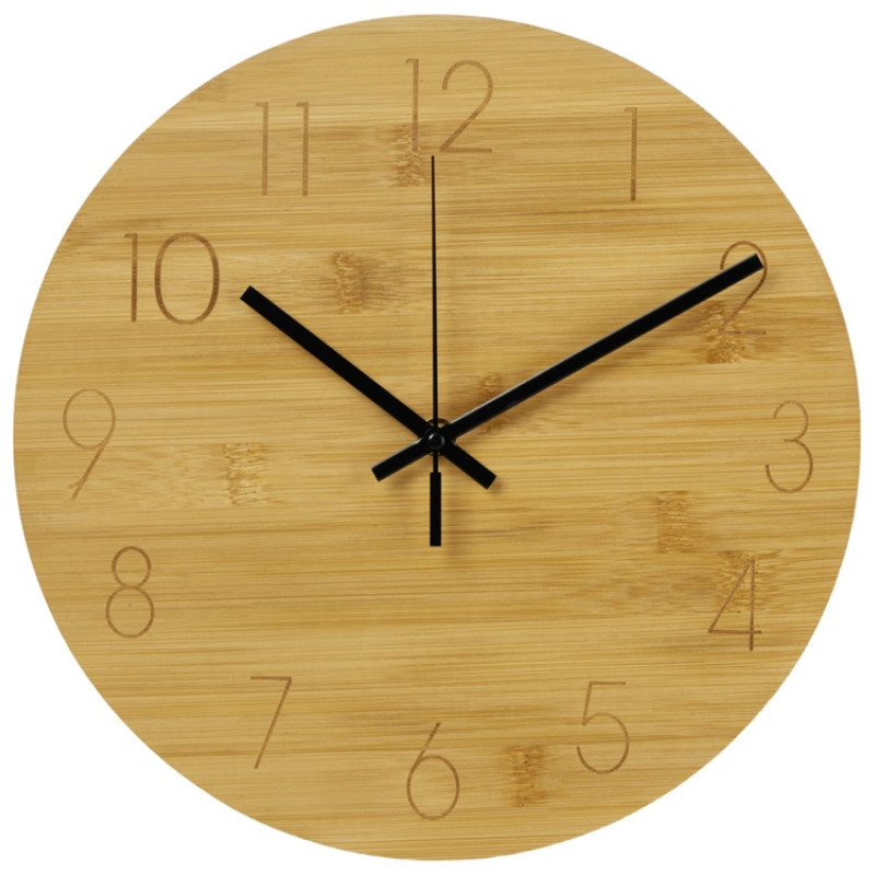 Настенные часы из бамбука "Celeste", 8 мм, натуральный