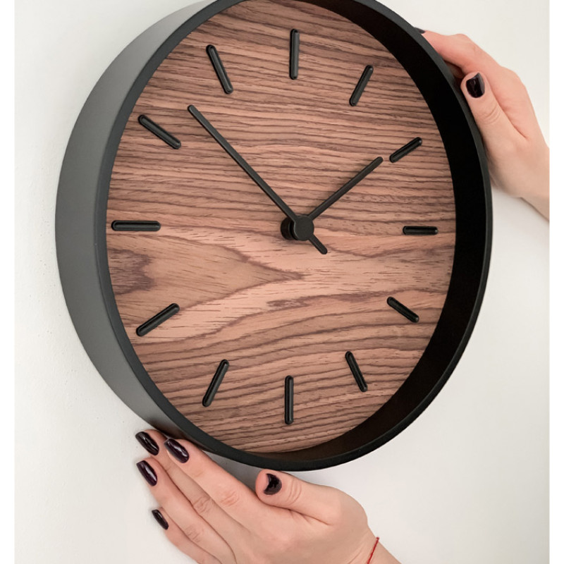 Часы настенные "Tiger" S, черный, орех