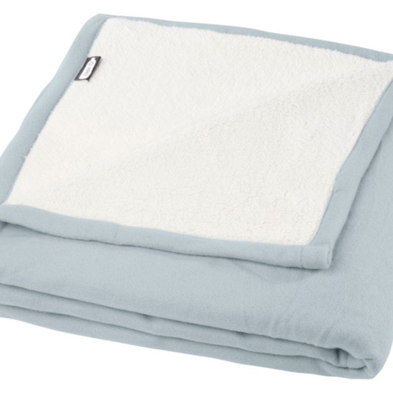 Плед Marigold из флиса из вторичного ПЭТ и искусственного меха, серый/белый