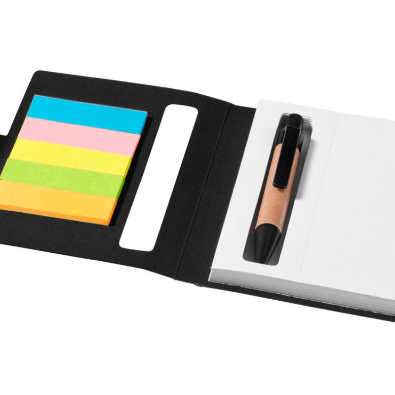 Набор стикеров "Expose" с ручкой и блокнотом А7, черный