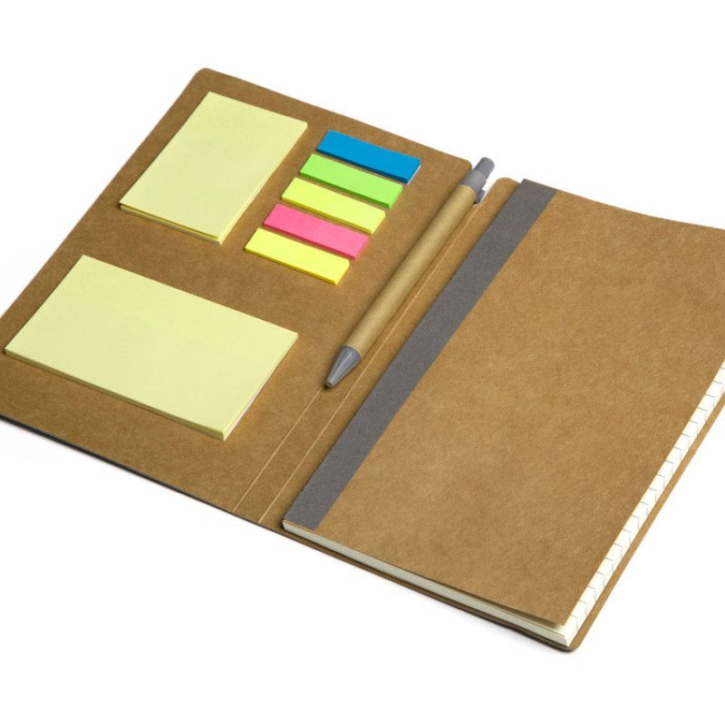 Блокнот с ручкой и набором стикеров А5 "Write and stick", серый