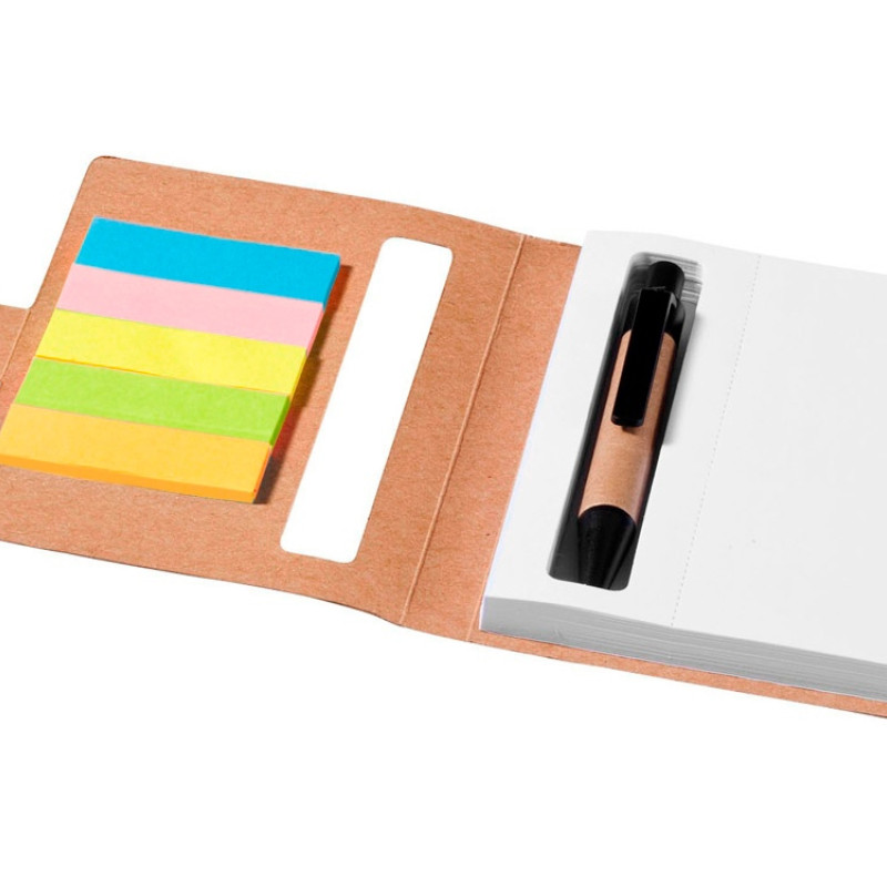 Набор стикеров "Expose" с ручкой и блокнотом А7, натуральный