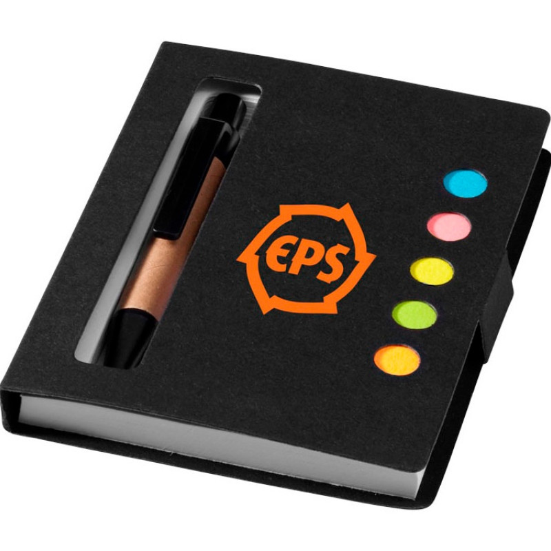 Набор стикеров "Expose" с ручкой и блокнотом А7, черный