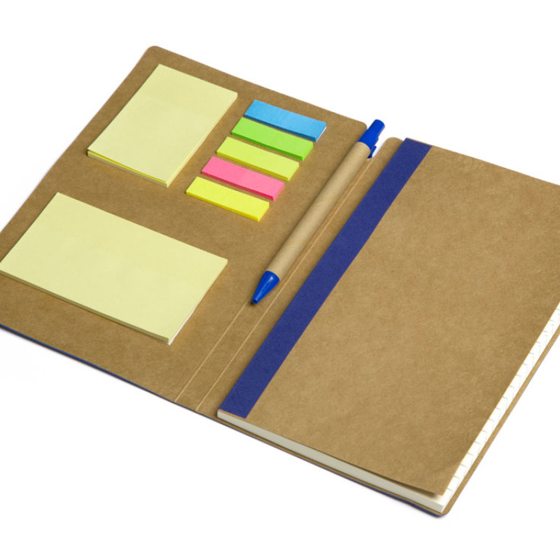 Блокнот с ручкой и набором стикеров А5 "Write and stick", синий