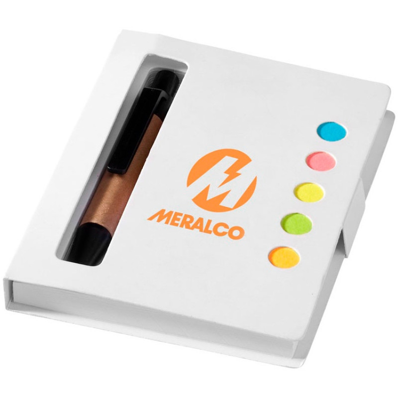 Набор стикеров "Expose" с ручкой и блокнотом А7, белый