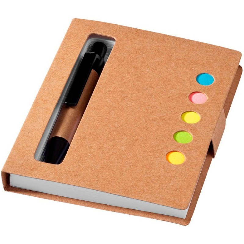 Набор стикеров "Expose" с ручкой и блокнотом А7, натуральный