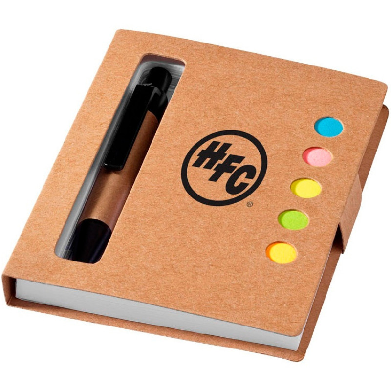 Набор стикеров "Expose" с ручкой и блокнотом А7, натуральный