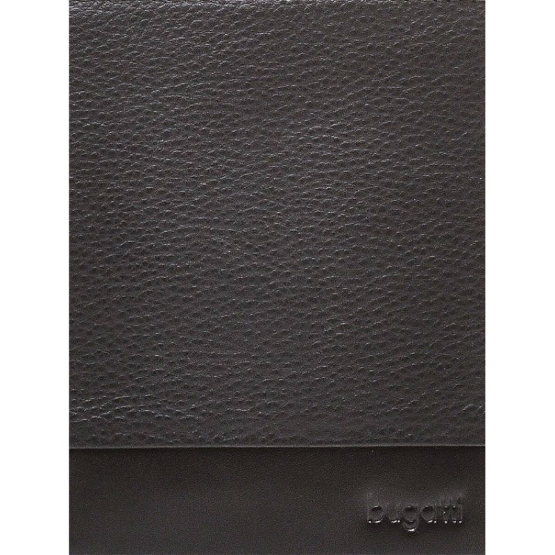 Портмоне BUGATTI АТЛАНТА | ATLANTA, чёрное, натуральная воловья кожа, 10,5х2х12,5 см