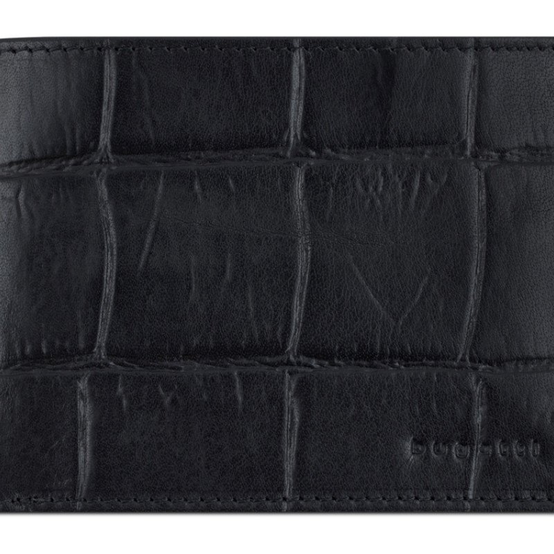 Портмоне BUGATTI НЕВИО | NEVIO, чёрный, воловья кожа/козья кожа/полиэстер, 12,5х2,5х9,3 см