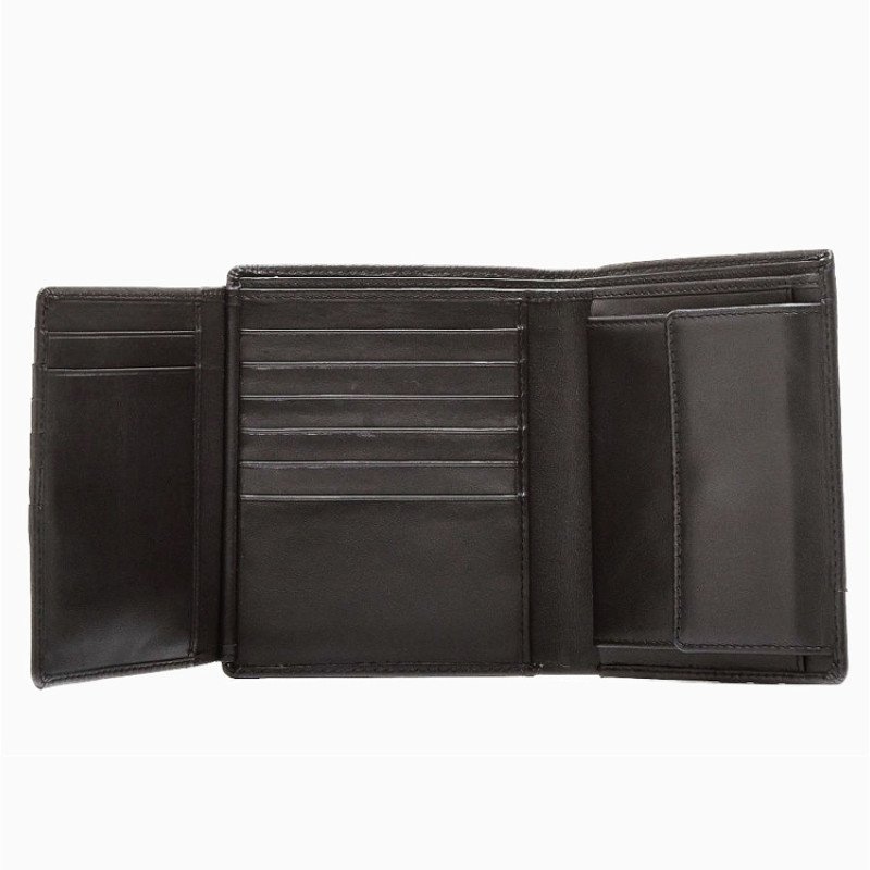 Портмоне BUGATTI АТЛАНТА | ATLANTA, чёрное, натуральная воловья кожа, 10,5х2х12,5 см