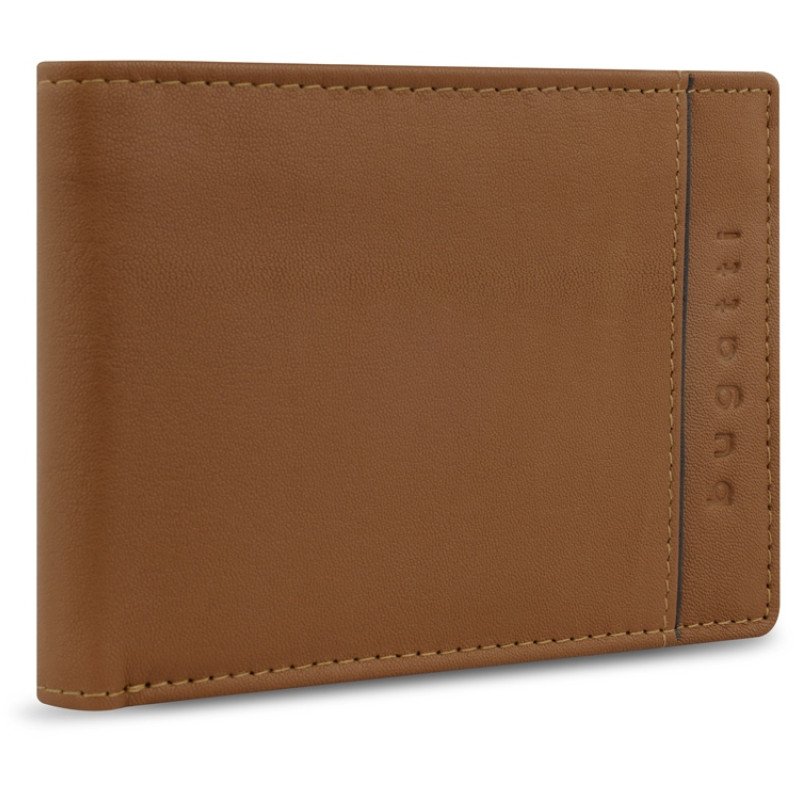 Портмоне BUGATTI БАНДА | BANDA, с защитой данных RFID, коньячного цвета, кожа козы/полиэстер, 12,5х2х9 см