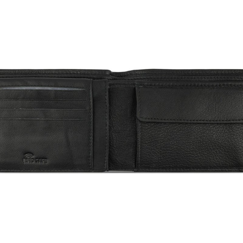 Портмоне BUGATTI ШЕДЕВР | BOMBA, с защитой данных RFID, чёрное, кожа козы/полиэстер, 12,5х2х9 см