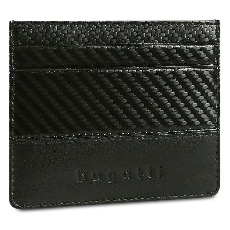 Портмоне для кредитных карт BUGATTI КОМЕТА | COMET, с защитой данных RFID, черное, натуральная воловья кожа, 10,2х0,2х8,2 см