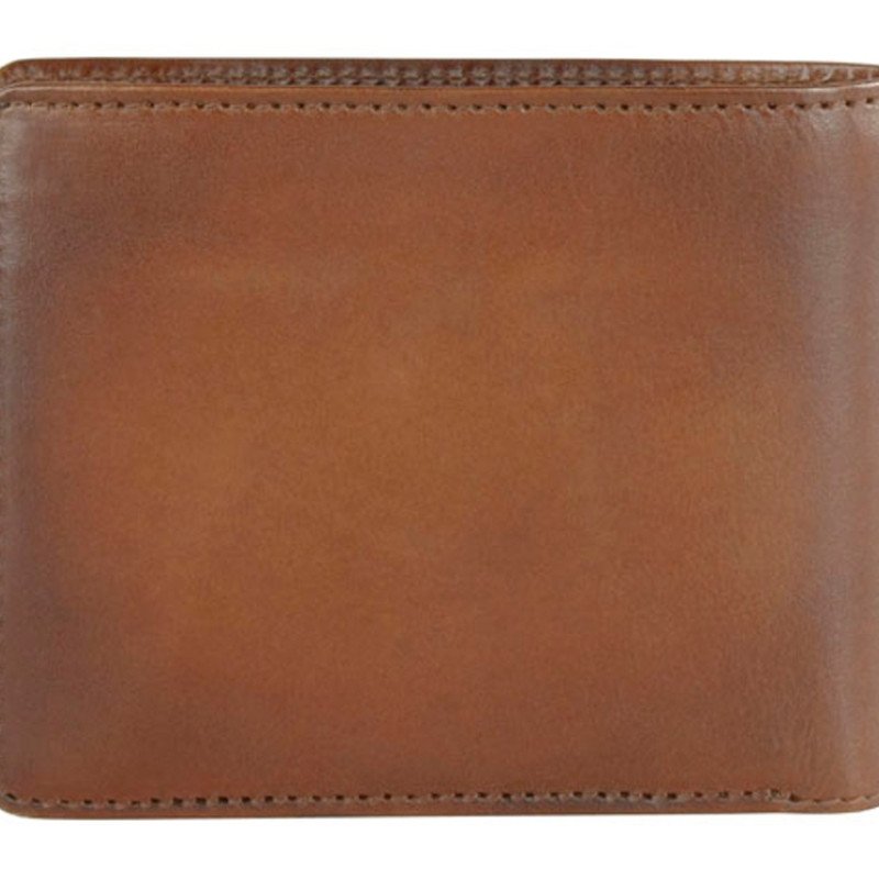 Портмоне BUGATTI ДОМ | DOMUS, с RFID защитой, коньячный цвет, натуральная воловья кожа, 12х1,5х9,2 см