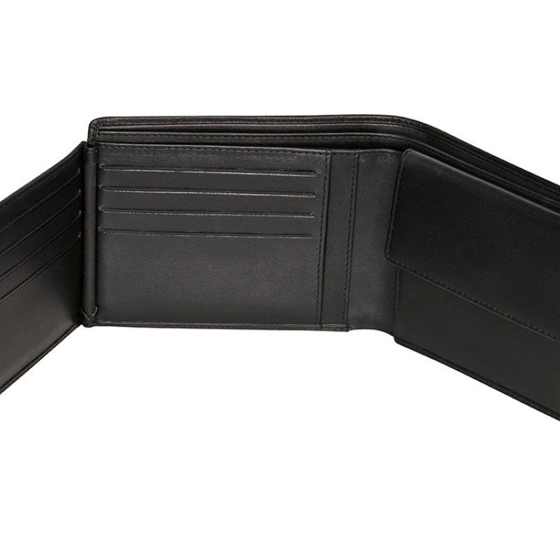 Портмоне BUGATTI АТЛАНТА | ATLANTA, чёрное, натуральная воловья кожа, 12,5х2х9,7 см