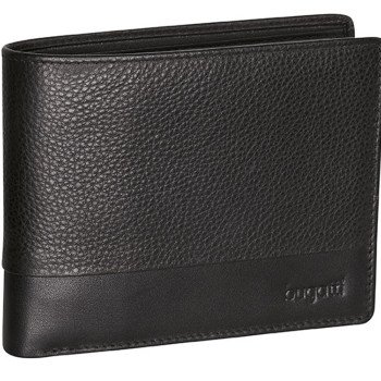 Портмоне BUGATTI АТЛАНТА | ATLANTA, чёрное, натуральная воловья кожа, 10,5х1х9 см