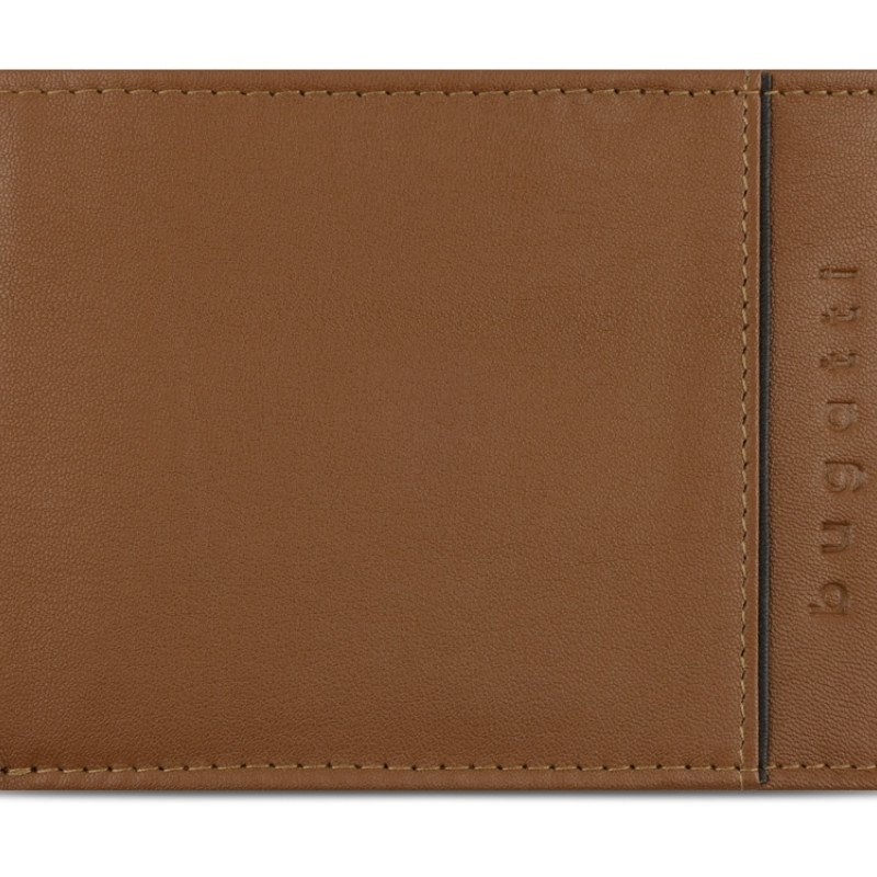 Портмоне BUGATTI БАНДА | BANDA, с защитой данных RFID, коньячного цвета, кожа козы/полиэстер, 12,5х2х9 см