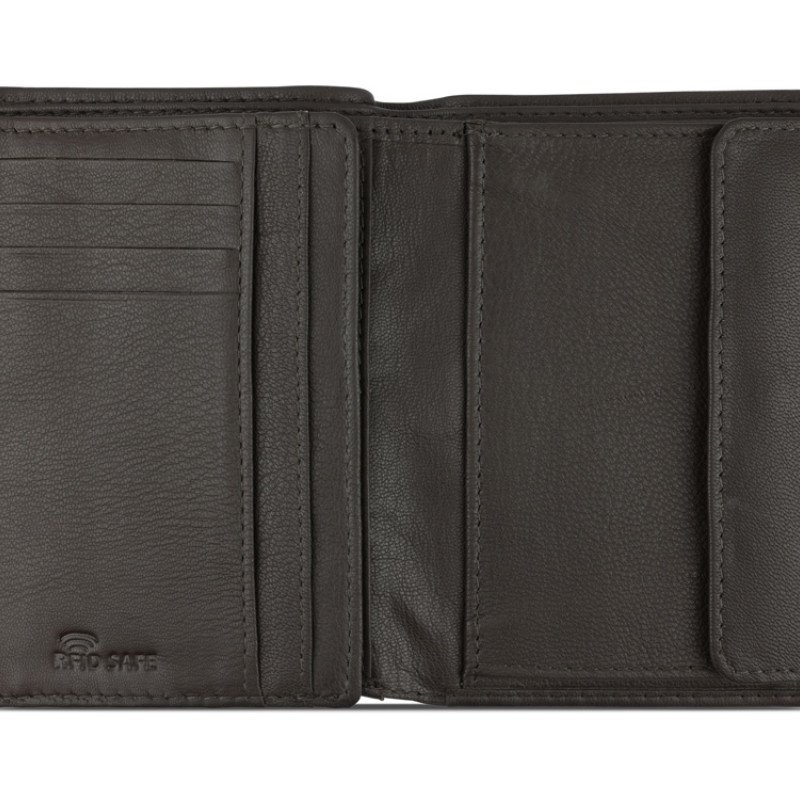 Портмоне BUGATTI ШЕДЕВР | BOMBA, с защитой данных RFID, коричневое, кожа козы/полиэстер, 10х2х12,5 см