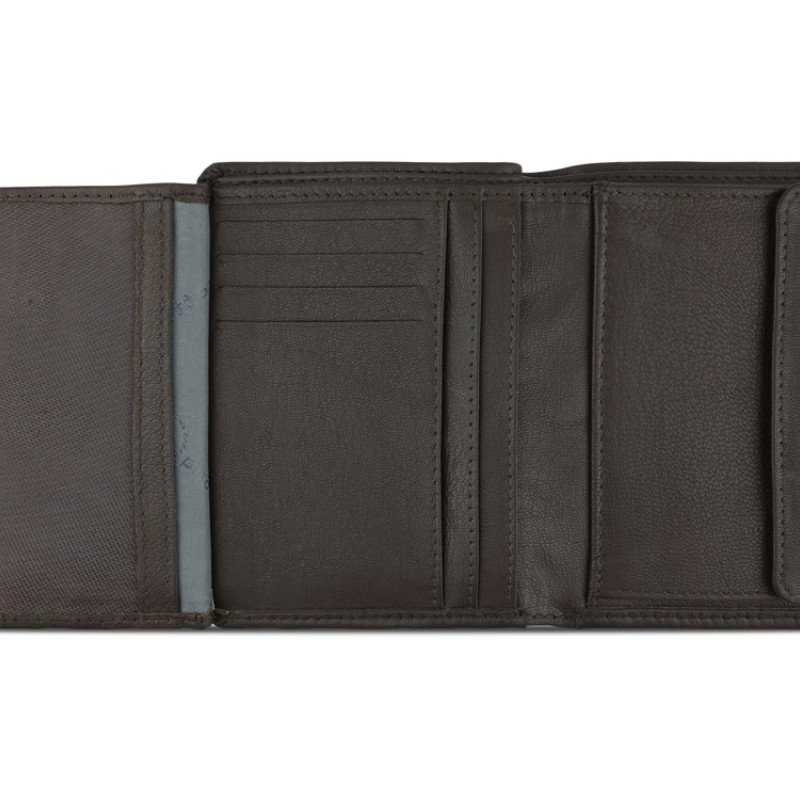 Портмоне BUGATTI ШЕДЕВР | BOMBA, с защитой данных RFID, коричневое, кожа козы/полиэстер, 10х2х12,5 см