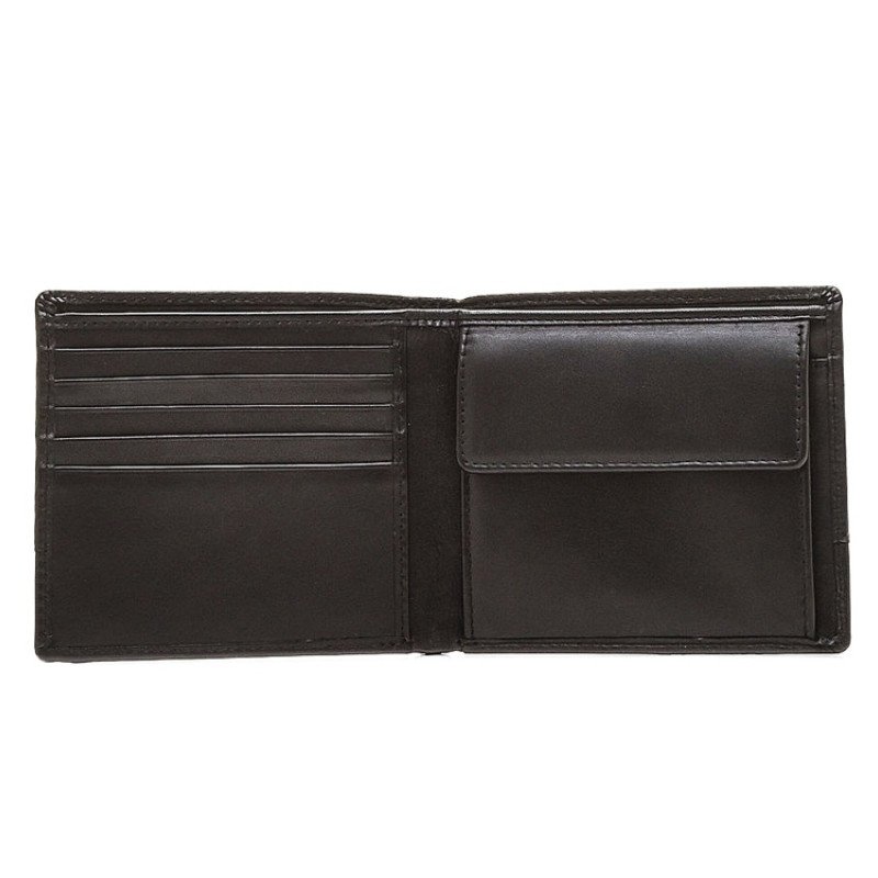 Портмоне BUGATTI АТЛАНТА | ATLANTA, чёрное, натуральная воловья кожа, 10,5х1х9 см