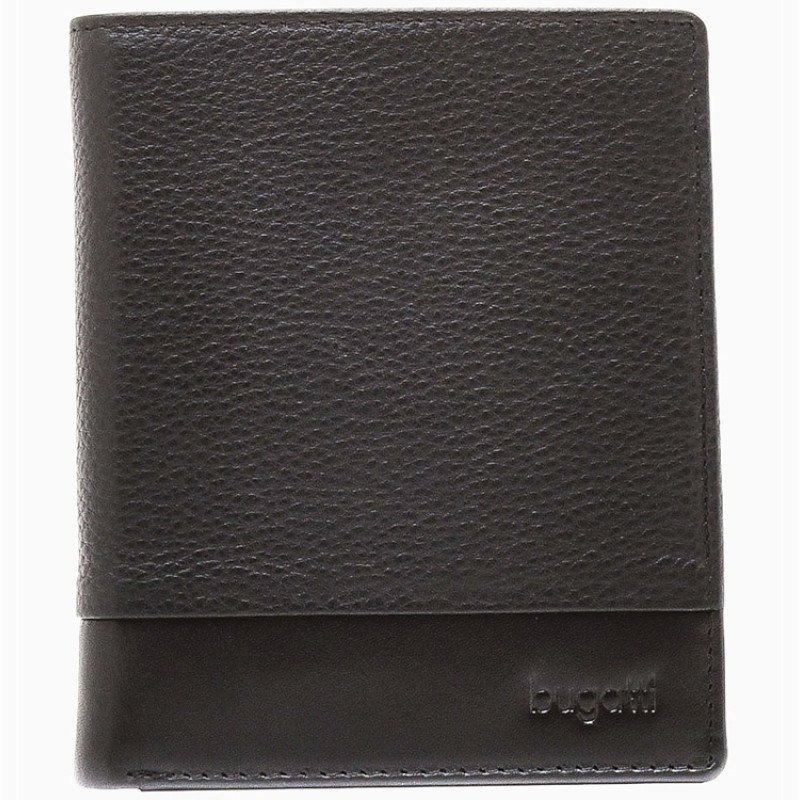 Портмоне BUGATTI АТЛАНТА | ATLANTA, чёрное, натуральная воловья кожа, 10,5х2х12,5 см