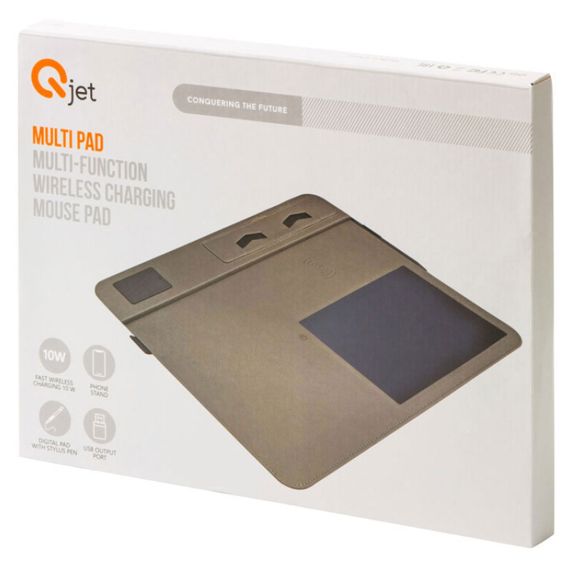 Многофункциональный коврик для мыши «Multi Pad» с беспроводной зарядкой и LCD экраном, 10 Вт, черный