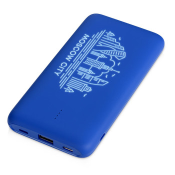 Внешний беспроводной аккумулятор с подсветкой лого «Reserve X» v.2, 8000 mAh, ярко-синий