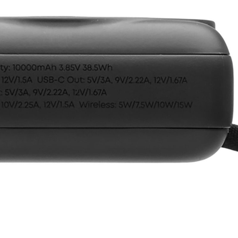 Магнитный беспроводной внешний аккумулятор c подсветкой лого «Энчант», 10000 мАч, черный