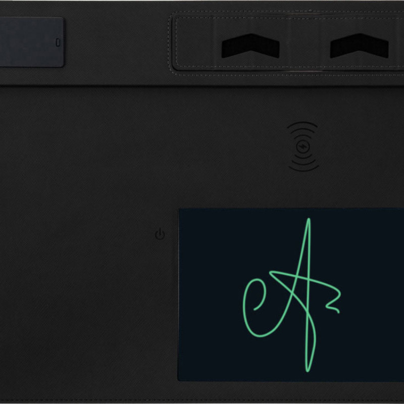 Многофункциональный коврик для мыши «Multi Pad» с беспроводной зарядкой и LCD экраном, 10 Вт, черный