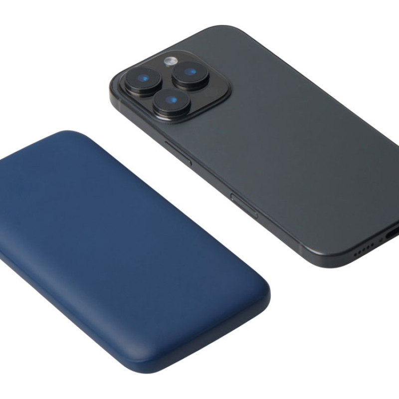 Набор из внешнего акуумулятора и универсального кабеля с подсветкой лого «Reserve LED», 10000mAh, темно-синий