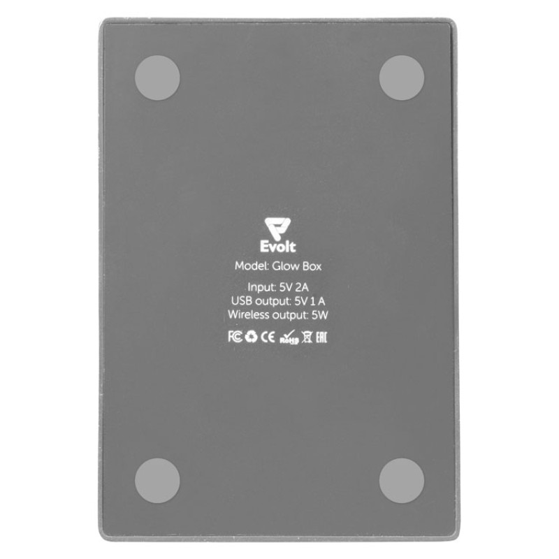 Беспроводная зарядка-подставка с подсветкой "Glow box", серый