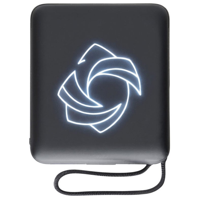 Магнитный беспроводной внешний аккумулятор c подсветкой лого «Энчант», 10000 мАч, черный