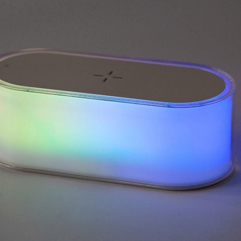 Ночник с беспроводной зарядкой и RGB подсветкой "Miracle", 15 Вт, белый Ночник с беспроводной зарядкой и RGB подсветкой "Miracle", 15 Вт, белый