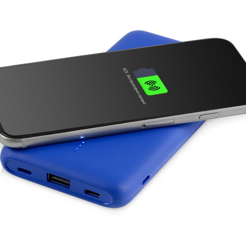 Внешний беспроводной аккумулятор с подсветкой лого «Reserve X» v.2, 8000 mAh, ярко-синий Внешний беспроводной аккумулятор с подсветкой лого «Reserve X» v.2, 8000 mAh, ярко-синий