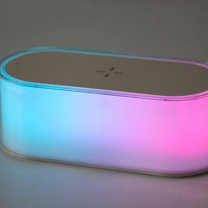 Ночник с беспроводной зарядкой и RGB подсветкой "Miracle", 15 Вт, белый Ночник с беспроводной зарядкой и RGB подсветкой "Miracle", 15 Вт, белый