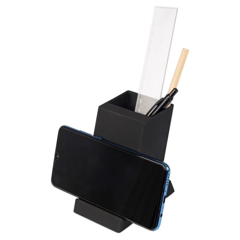 Беспроводная зарядка-подставка с подсветкой "Glow box", черный (Р)