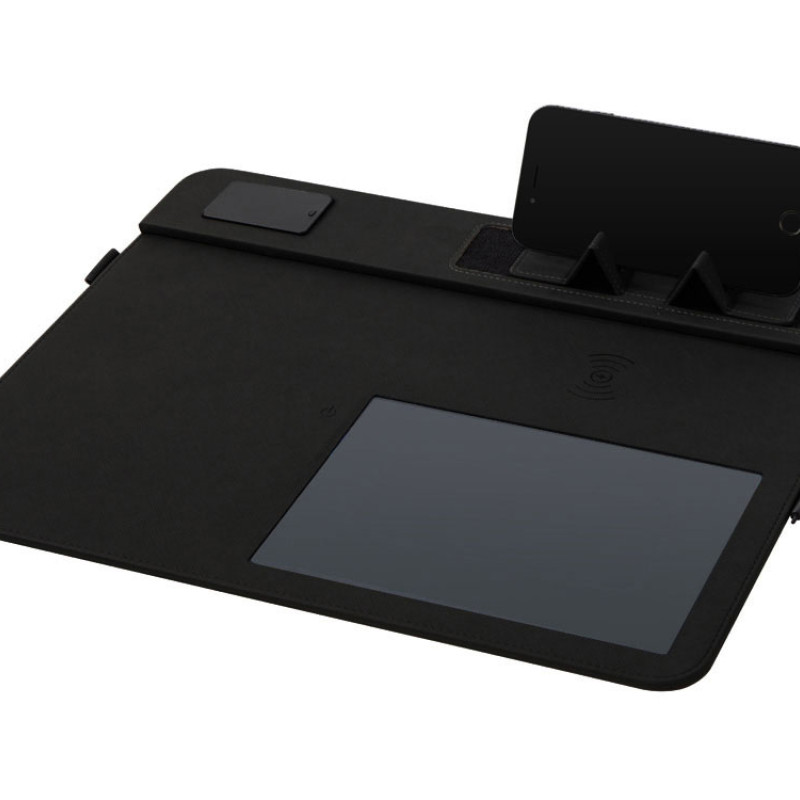 Многофункциональный коврик для мыши «Multi Pad» с беспроводной зарядкой и LCD экраном, 10 Вт, черный