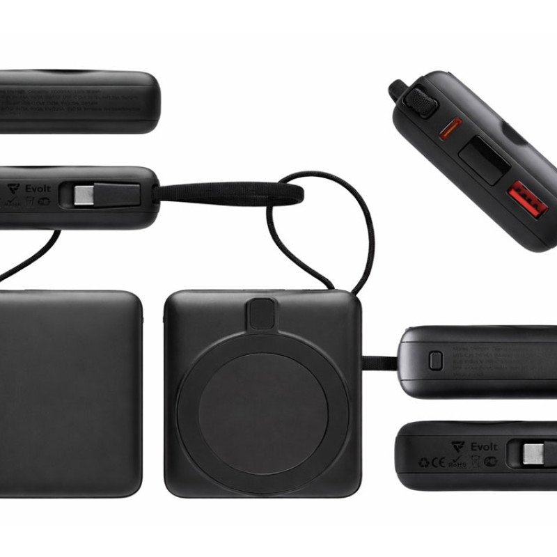 Магнитный беспроводной внешний аккумулятор c подсветкой лого «Энчант», 10000 мАч, черный