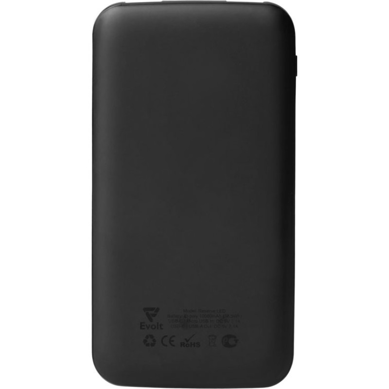 Набор из внешнего акуумулятора и универсального кабеля с подсветкой лого «Reserve LED», 10000mAh, черный