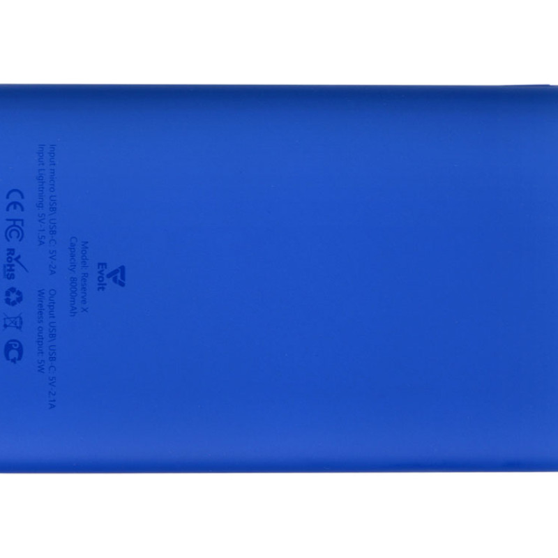 Внешний беспроводной аккумулятор с подсветкой лого «Reserve X» v.2, 8000 mAh, ярко-синий Внешний беспроводной аккумулятор с подсветкой лого «Reserve X» v.2, 8000 mAh, ярко-синий
