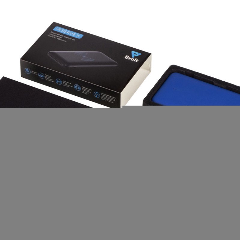Внешний беспроводной аккумулятор с подсветкой лого «Reserve X» v.2, 8000 mAh, ярко-синий Внешний беспроводной аккумулятор с подсветкой лого «Reserve X» v.2, 8000 mAh, ярко-синий