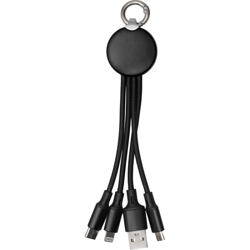 Набор из внешнего акуумулятора и универсального кабеля с подсветкой лого «Reserve LED», 10000mAh, черный