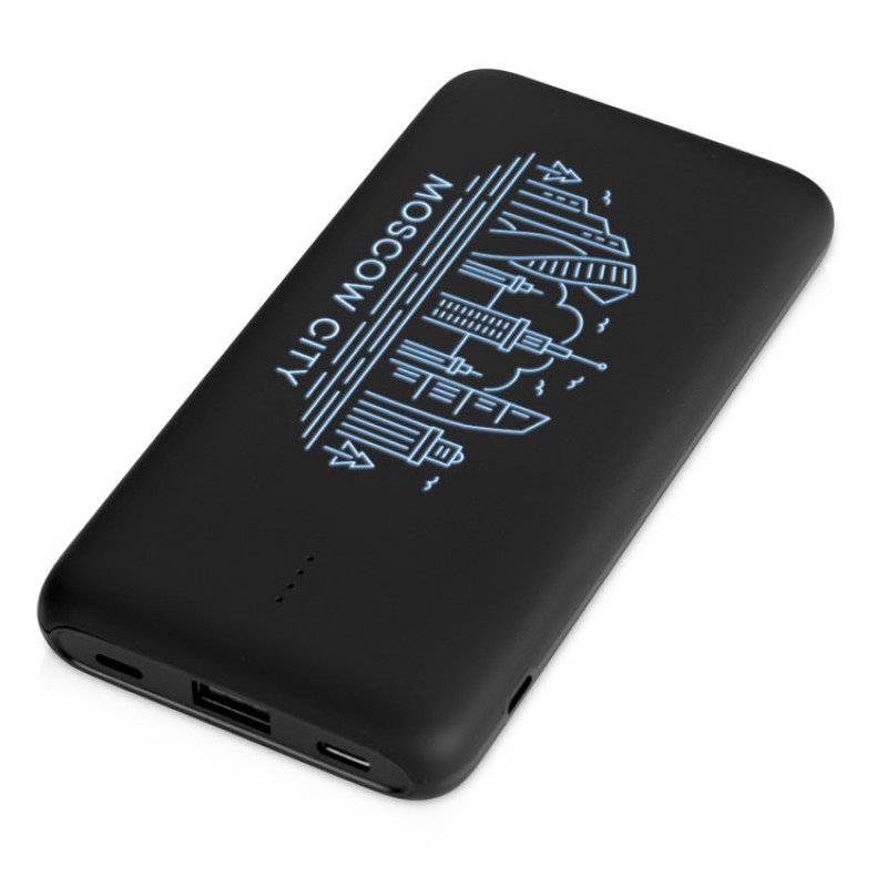 Внешний беспроводной аккумулятор с подсветкой лого "Reserve X". 8000 mAh, черный Внешний беспроводной аккумулятор с подсветкой лого "Reserve X". 8000 mAh, черный