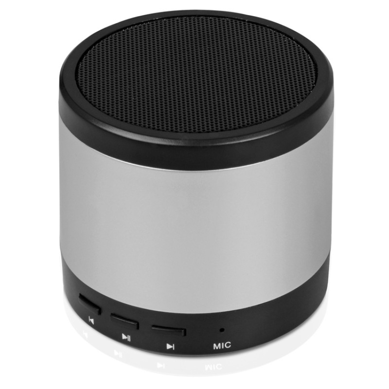 Портативная колонка «Ring neon» с белой подсветкой корпуса, серебристый